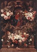 Daniel Seghers Floral Wreath with Madonna and Child oil on canvas